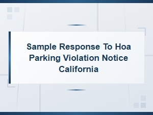 Sample Hoa Parking Violation Response Letter for California
