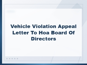 Hoa Vehicle Violation Appeal Letter Template