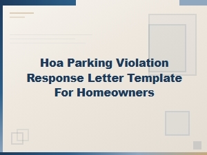 Hoa Parking Violation Response Letter Template