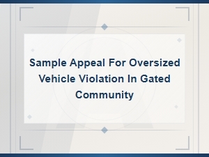 Appealing an Oversized Vehicle Violation in Your Hoa